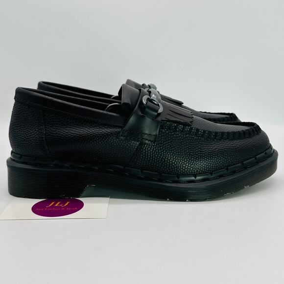 Dr. Martens Women's Adrian Snaffle Pebble Grain Leather Kiltie Loafers Size 8